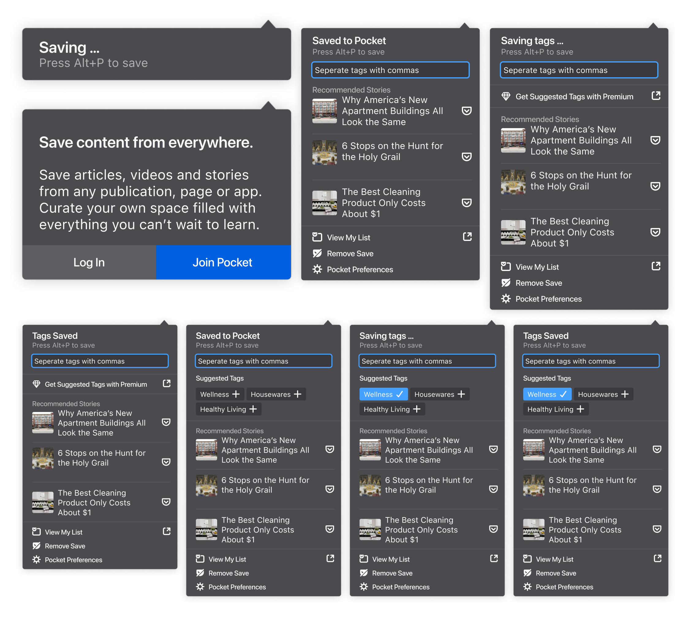 A collection of screenshots arranged in an offset layout
